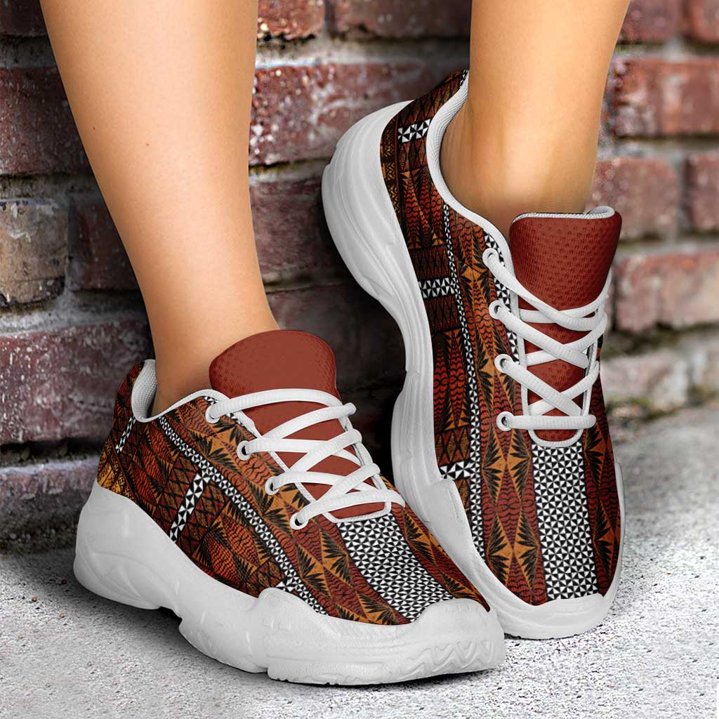Malo e Lelei Tonga Chunky Sneakers Tongan Ngatu Tapa Cloth - Polynesian Pride