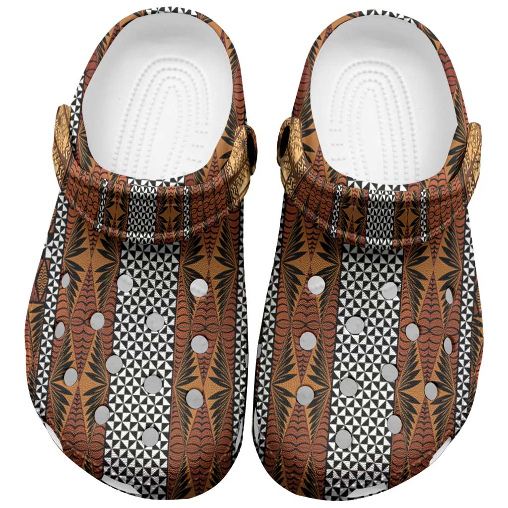 Malo e Lelei Tonga Clogs Shoes Tongan Ngatu Tapa Cloth - Polynesian Pride