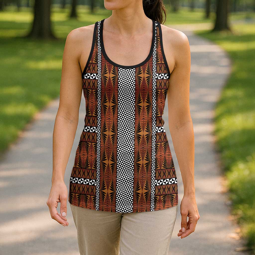Malo e Lelei Tonga Hollow Tank Top Tongan Ngatu Tapa Cloth LT14 - Polynesian Pride
