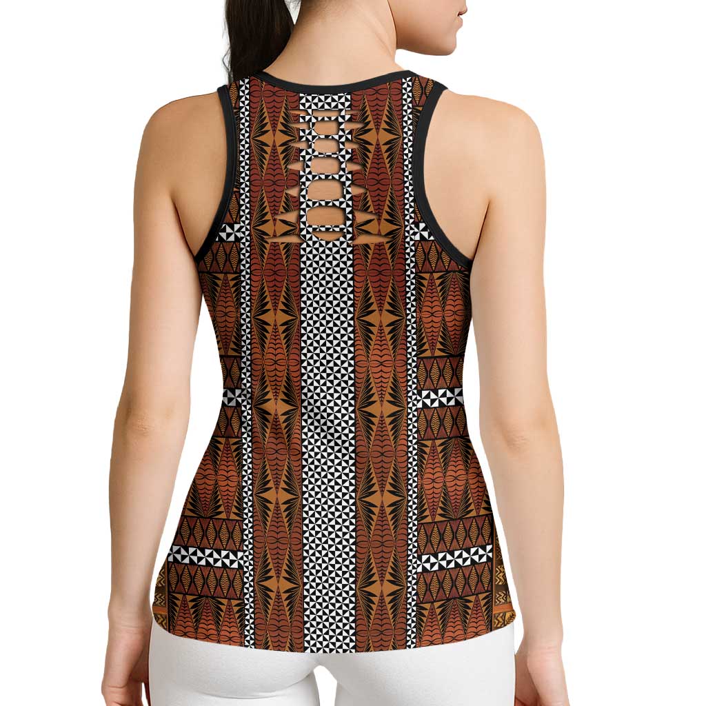 Malo e Lelei Tonga Hollow Tank Top Tongan Ngatu Tapa Cloth LT14 - Polynesian Pride