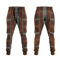 Malo e Lelei Tonga Jogger Pants Tongan Ngatu Tapa Cloth LT14 Orange - Polynesian Pride