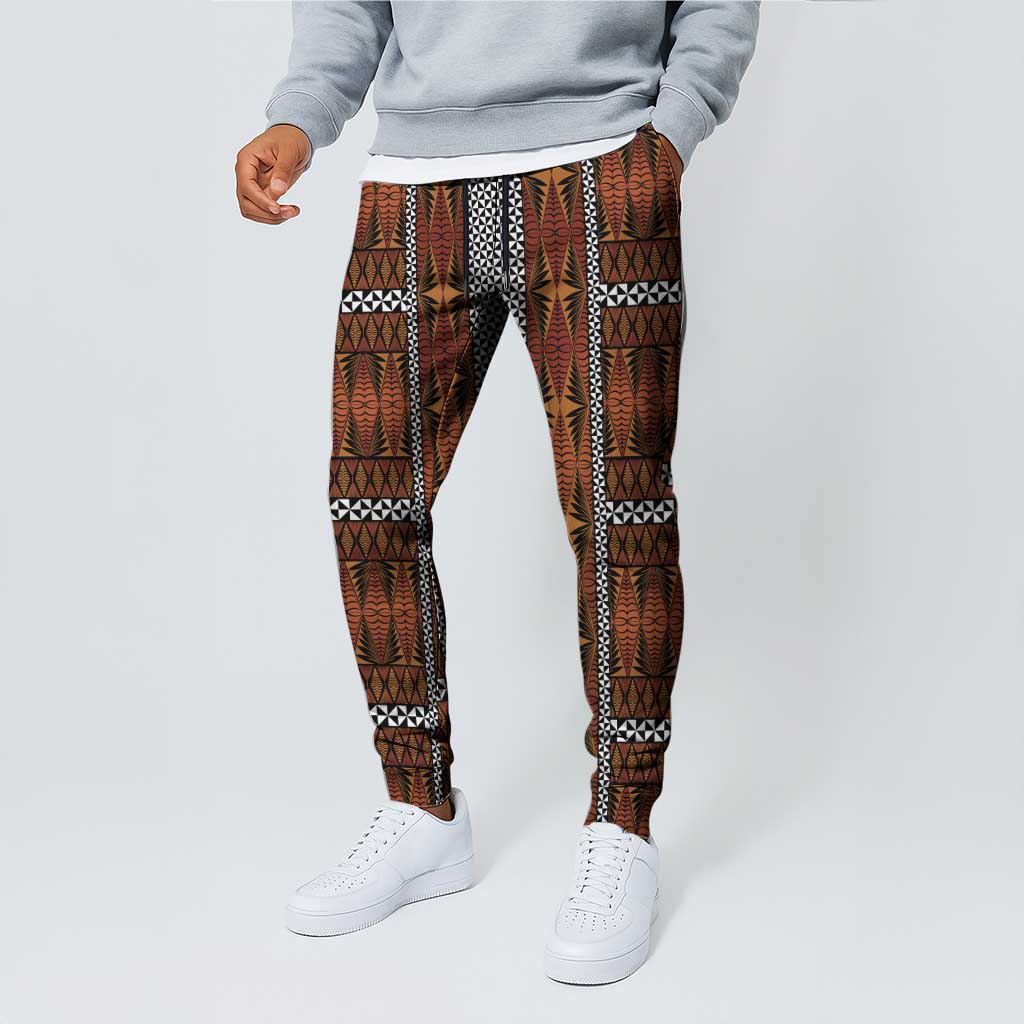 Malo e Lelei Tonga Jogger Pants Tongan Ngatu Tapa Cloth LT14 - Polynesian Pride