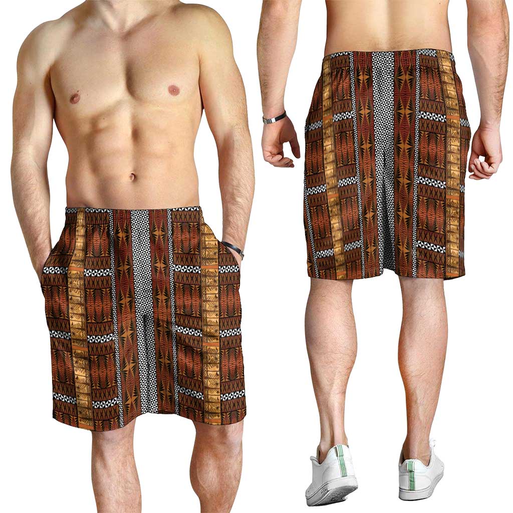 Malo e Lelei Tonga Shorts for Men Tongan Ngatu Tapa Cloth LT14 - Polynesian Pride