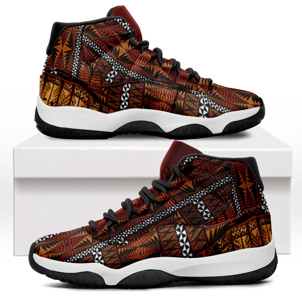Malo e Lelei Tonga Sneakers J11 Tongan Ngatu Tapa Cloth - Polynesian Pride