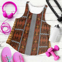 Malo e Lelei Tonga Women Racerback Tank Tongan Ngatu Tapa Cloth LT14 Orange - Polynesian Pride