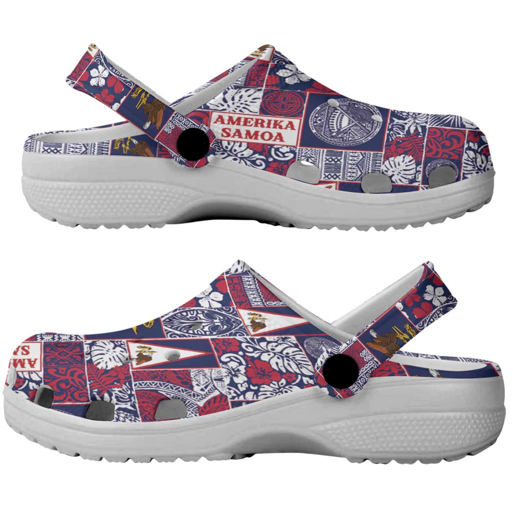 Manuia le Kerisimasi American Samoa Clogs Shoes Pacific Patchwork Xmas Vibes - Polynesian Pride