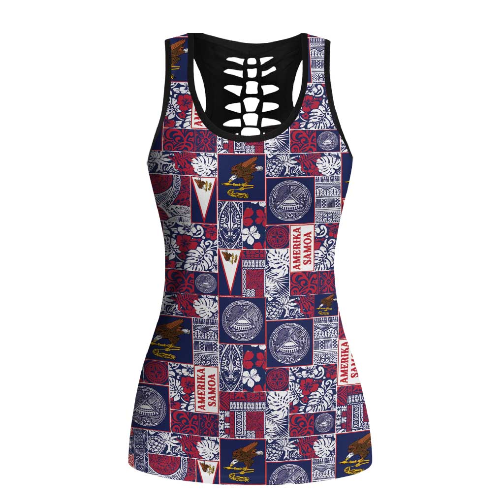 Manuia le Kerisimasi American Samoa Hollow Tank Top Pacific Patchwork Xmas Vibes - Polynesian Pride