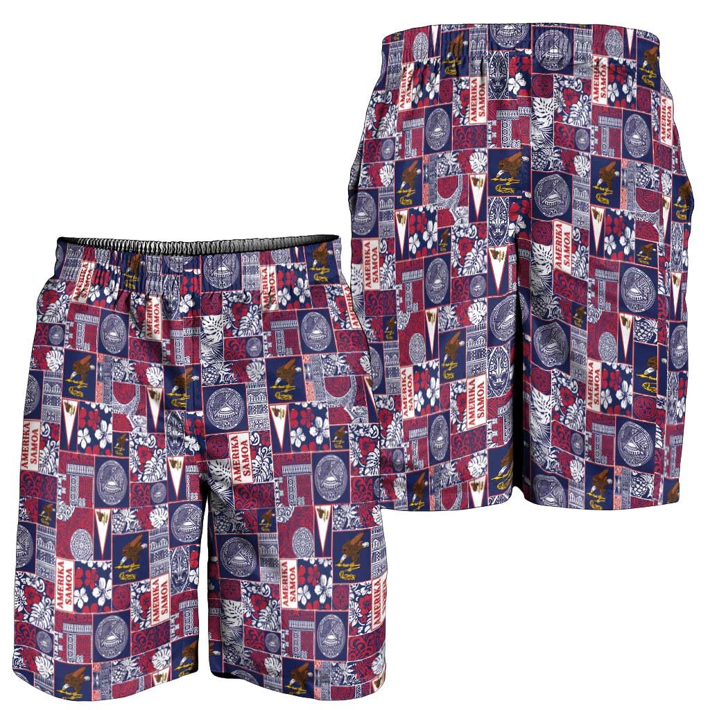 Manuia le Kerisimasi American Samoa Shorts for Men Pacific Patchwork Xmas Vibes - Polynesian Pride