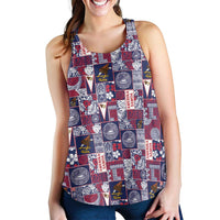 Manuia le Kerisimasi American Samoa Women Racerback Tank Pacific Patchwork Xmas Vibes - Polynesian Pride