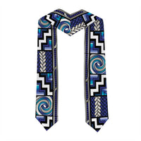 Maori Matariki Graduation Stole Blue Galaxy Aesthetic Koru Art LT01 - Polynesian Pride