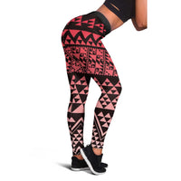 Maori Niho Taniwha Te Wheiao Leggings Terracotta - Polynesian Pride