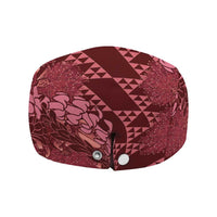 Maroon Aloha Hawaii Jeff Hat Hawaiian Kakau Ohia Lehua Lei - Polynesian Pride