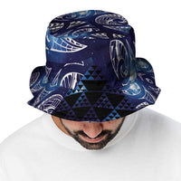 Matariki New Zealand Bucket Hat NZ Niho Taniwha Maori New Year Blue Galaxy LT14 - Polynesian Pride