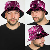 Matariki New Zealand Bucket Hat NZ Niho Taniwha Maori New Year Pink Galaxy LT14 - Polynesian Pride