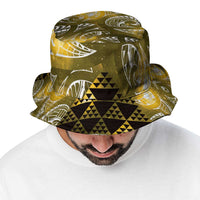 Matariki New Zealand Bucket Hat NZ Niho Taniwha Maori New Year Yellow Galaxy LT14 - Polynesian Pride