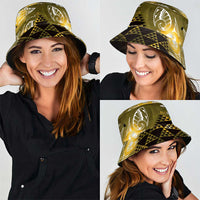 Matariki New Zealand Bucket Hat NZ Niho Taniwha Maori New Year Yellow Galaxy LT14 - Polynesian Pride