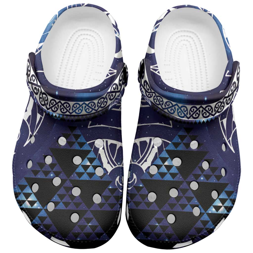 Matariki New Zealand Clogs Shoes NZ Niho Taniwha Maori New Year Blue Galaxy