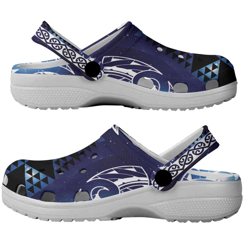 Matariki New Zealand Clogs Shoes NZ Niho Taniwha Maori New Year Blue Galaxy LT14 - Polynesian Pride