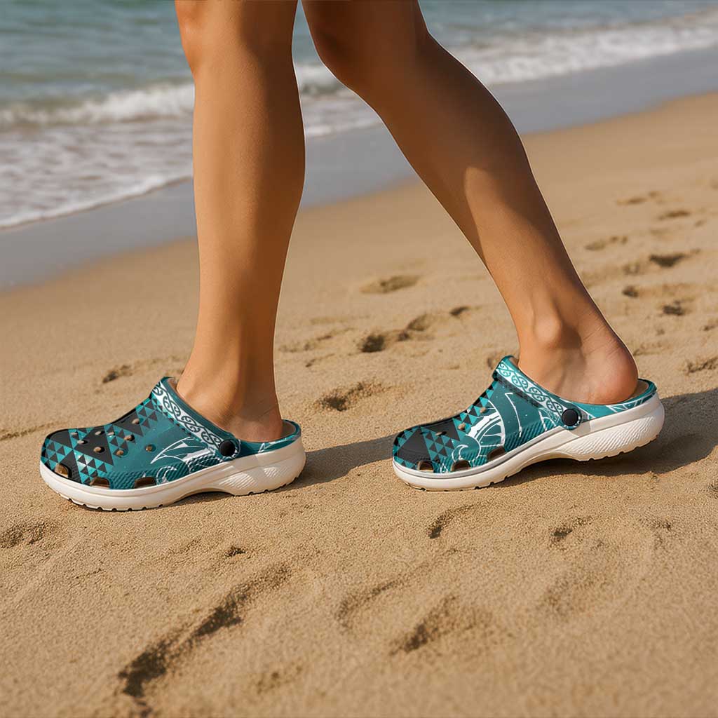 Matariki New Zealand Clogs Shoes NZ Niho Taniwha Maori New Year Cyan Galaxy