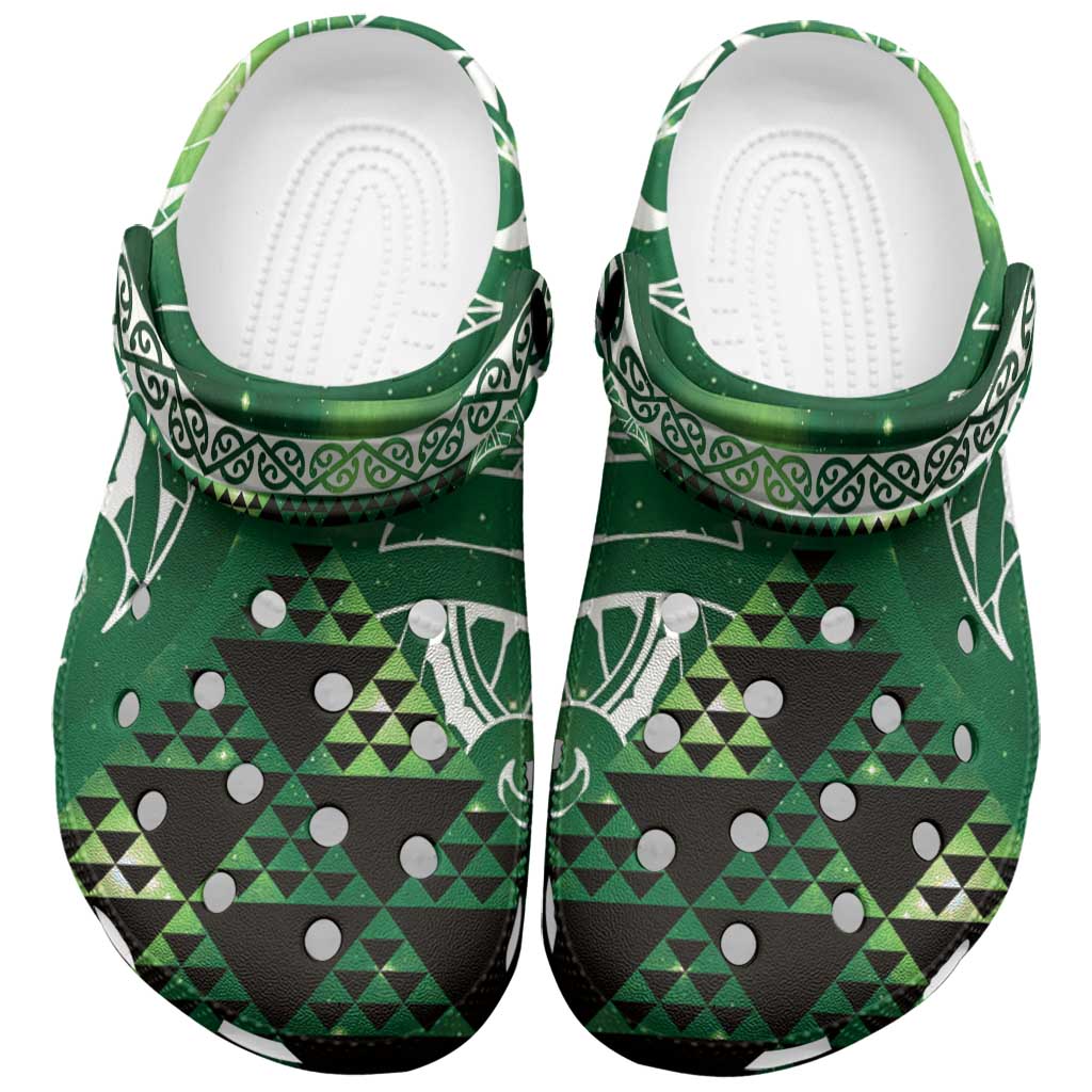 Matariki New Zealand Clogs Shoes NZ Niho Taniwha Maori New Year Green Galaxy