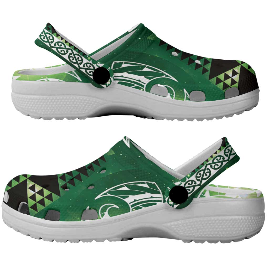 Matariki New Zealand Clogs Shoes NZ Niho Taniwha Maori New Year Green Galaxy