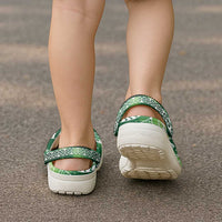 Matariki New Zealand Clogs Shoes NZ Niho Taniwha Maori New Year Green Galaxy