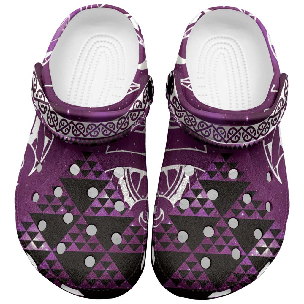 Matariki New Zealand Clogs Shoes NZ Niho Taniwha Maori New Year Purple Galaxy