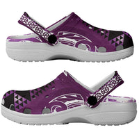 Matariki New Zealand Clogs Shoes NZ Niho Taniwha Maori New Year Purple Galaxy LT14 - Polynesian Pride