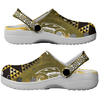 Matariki New Zealand Clogs Shoes NZ Niho Taniwha Maori New Year Yellow Galaxy LT14 - Polynesian Pride