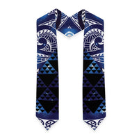 Matariki New Zealand Graduation Stole NZ Niho Taniwha Maori New Year Blue Galaxy LT14 - Polynesian Pride