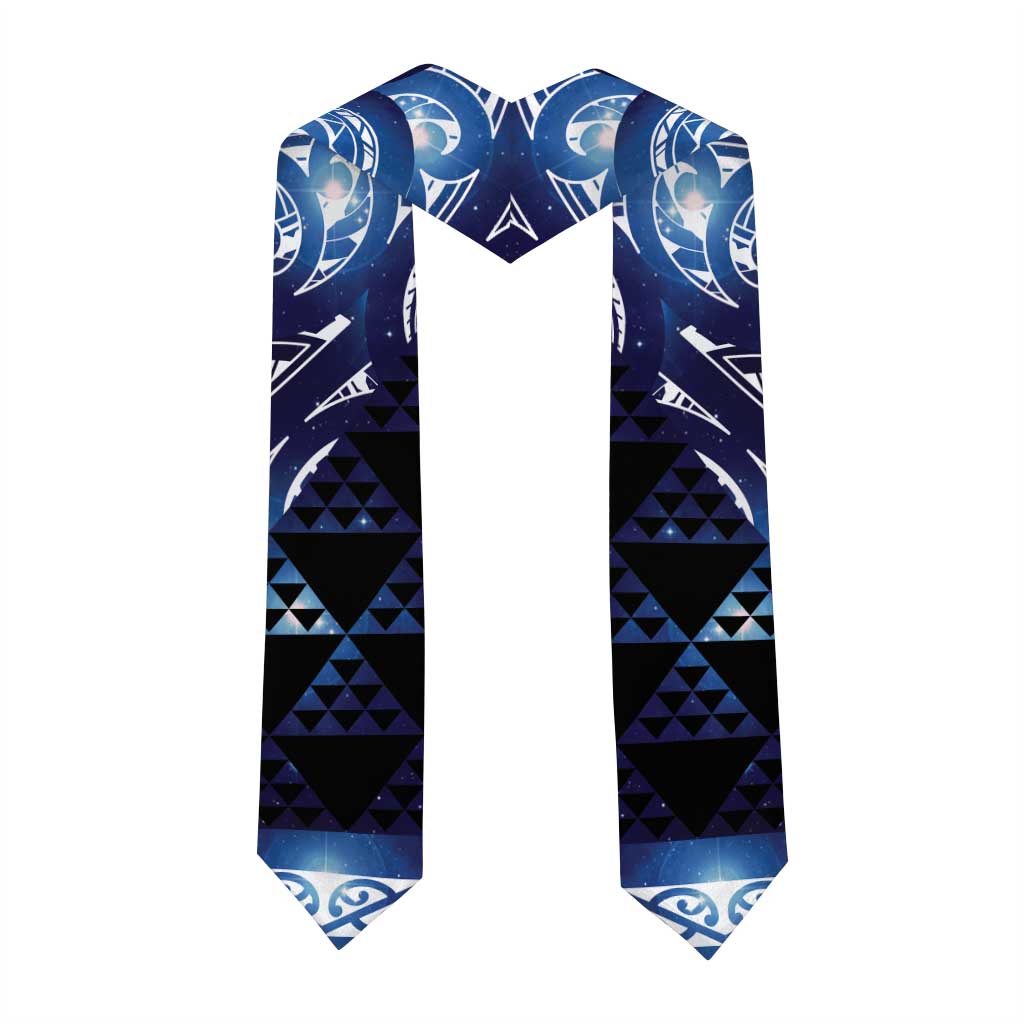 Matariki New Zealand Graduation Stole NZ Niho Taniwha Maori New Year Blue Galaxy LT14 - Polynesian Pride