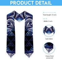 Matariki New Zealand Graduation Stole NZ Niho Taniwha Maori New Year Blue Galaxy LT14 - Polynesian Pride