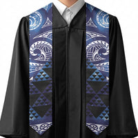 Matariki New Zealand Graduation Stole NZ Niho Taniwha Maori New Year Blue Galaxy LT14 - Polynesian Pride