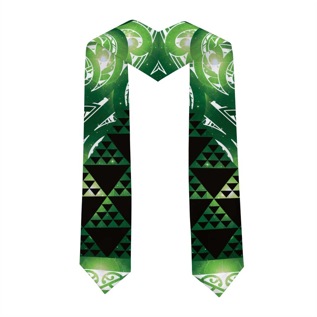 Matariki New Zealand Graduation Stole NZ Niho Taniwha Maori New Year Green Galaxy