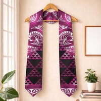 Matariki New Zealand Graduation Stole NZ Niho Taniwha Maori New Year Pink Galaxy LT14 One Size Pink - Polynesian Pride