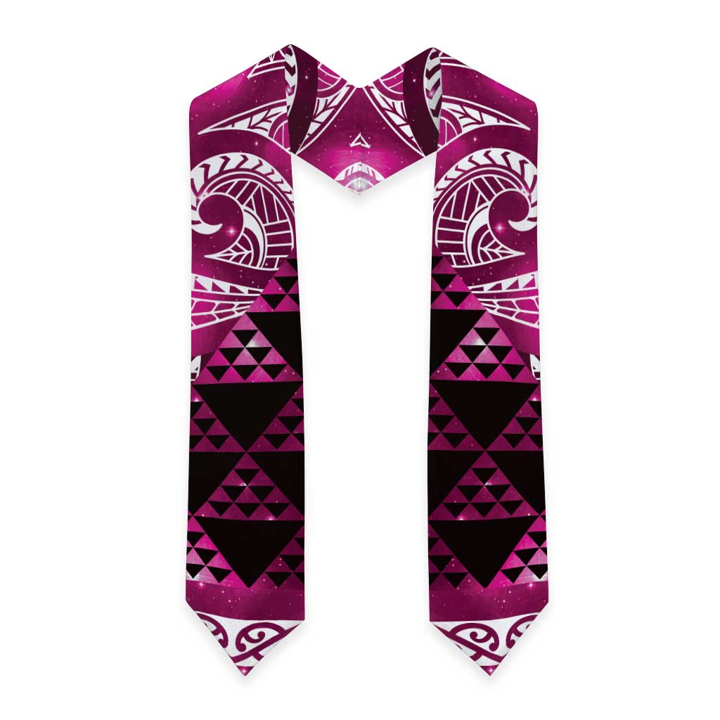 Matariki New Zealand Graduation Stole NZ Niho Taniwha Maori New Year Pink Galaxy LT14 - Polynesian Pride