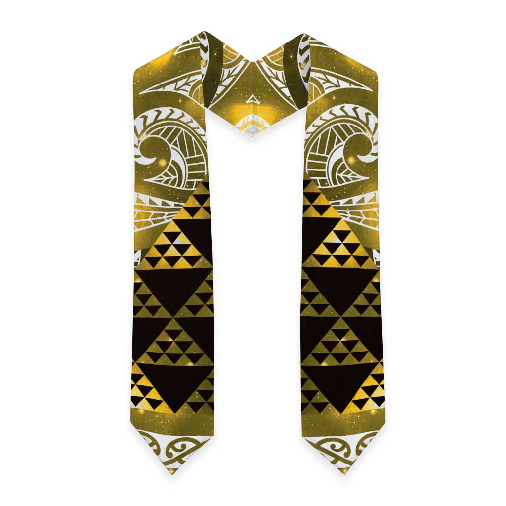 Matariki New Zealand Graduation Stole NZ Niho Taniwha Maori New Year Yellow Galaxy LT14 - Polynesian Pride