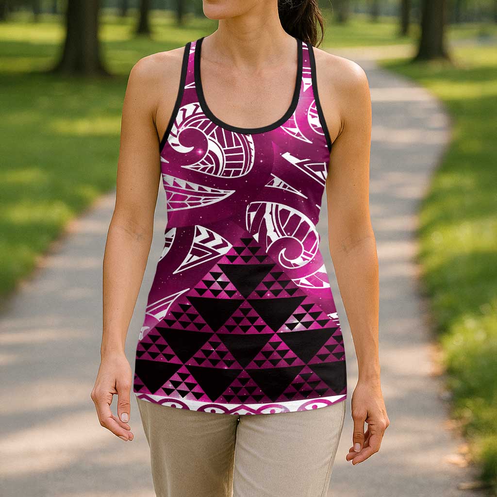 Matariki New Zealand Hollow Tank Top NZ Niho Taniwha Maori New Year Pink Galaxy