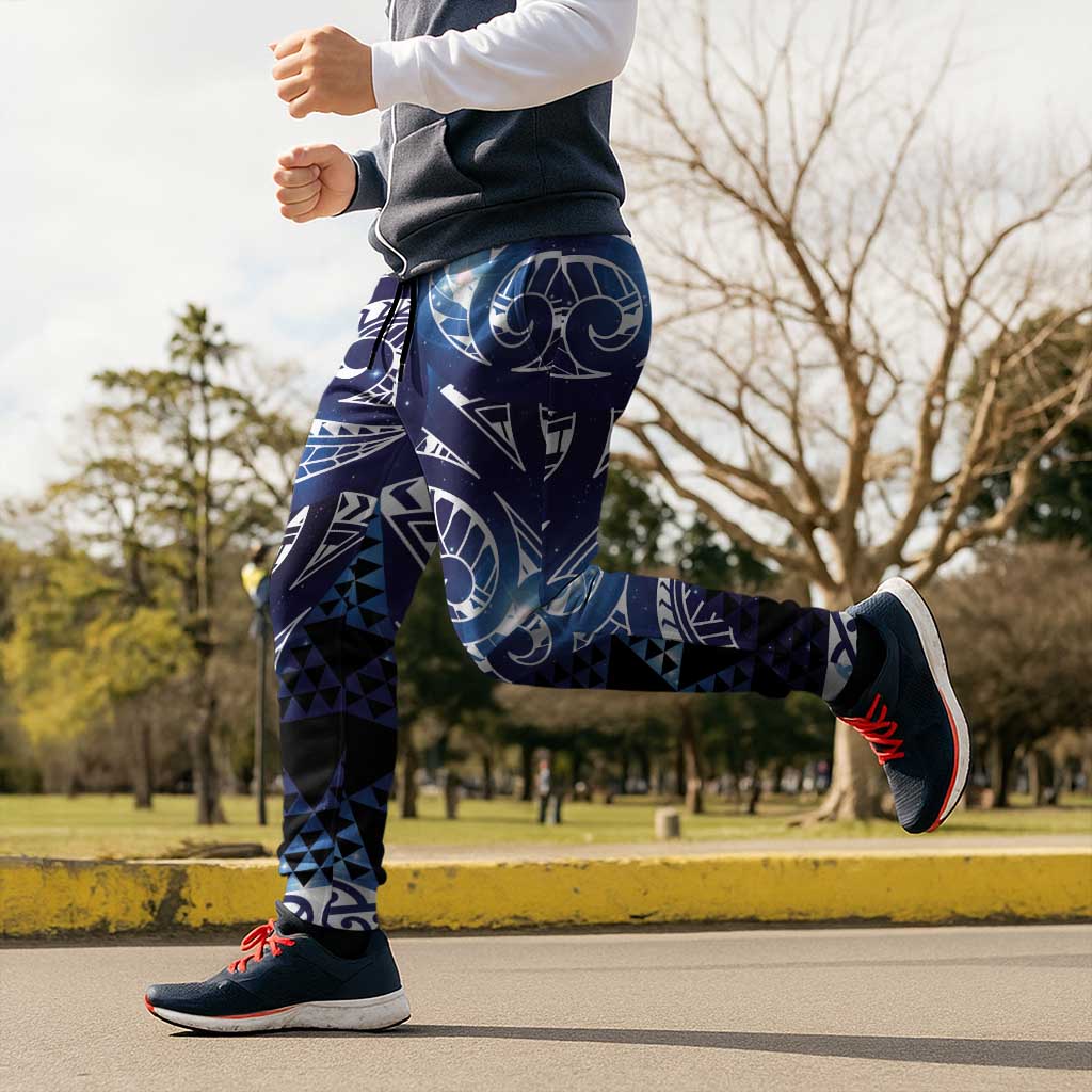 Matariki New Zealand Jogger Pants NZ Niho Taniwha Maori New Year Blue Galaxy LT14 - Polynesian Pride