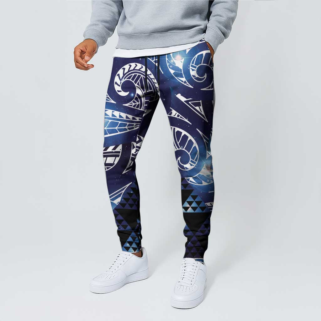 Matariki New Zealand Jogger Pants NZ Niho Taniwha Maori New Year Blue Galaxy LT14 - Polynesian Pride