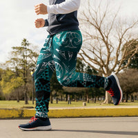 Matariki New Zealand Jogger Pants NZ Niho Taniwha Maori New Year Cyan Galaxy LT14 - Polynesian Pride