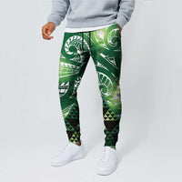 Matariki New Zealand Jogger Pants NZ Niho Taniwha Maori New Year Green Galaxy LT14 - Polynesian Pride