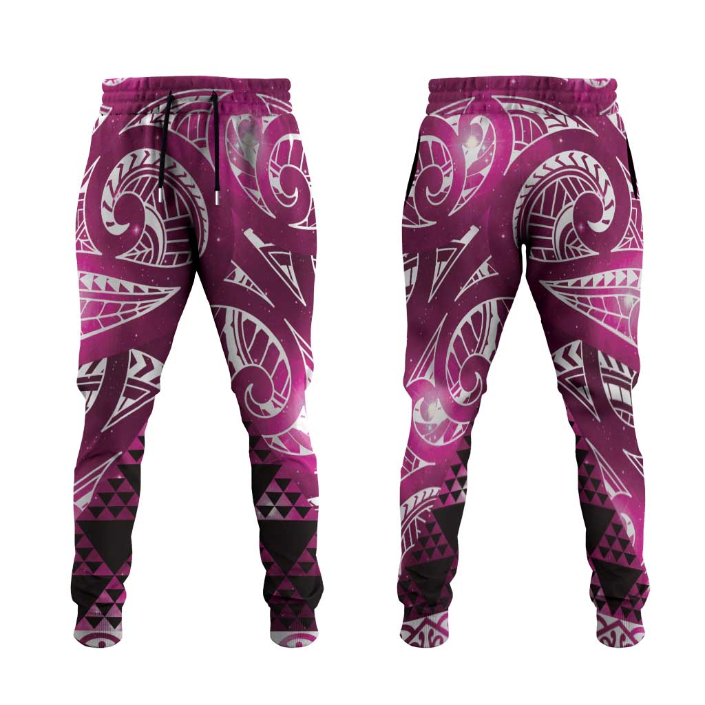 Matariki New Zealand Jogger Pants NZ Niho Taniwha Maori New Year Pink Galaxy LT14 Pink - Polynesian Pride