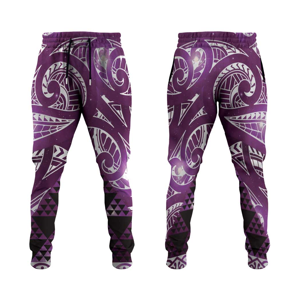 Matariki New Zealand Jogger Pants NZ Niho Taniwha Maori New Year Purple Galaxy LT14 Purple - Polynesian Pride
