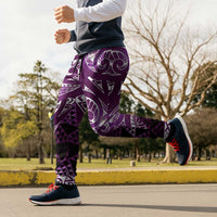 Matariki New Zealand Jogger Pants NZ Niho Taniwha Maori New Year Purple Galaxy LT14 - Polynesian Pride