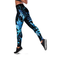 Matariki New Zealand Leggings Maori Pattern Blue Galaxy - Polynesian Pride