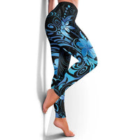 Matariki New Zealand Leggings Maori Pattern Blue Galaxy - Polynesian Pride