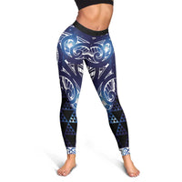 Matariki New Zealand Leggings NZ Niho Taniwha Maori New Year Blue Galaxy LT14 - Polynesian Pride