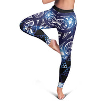 Matariki New Zealand Leggings NZ Niho Taniwha Maori New Year Blue Galaxy LT14 - Polynesian Pride
