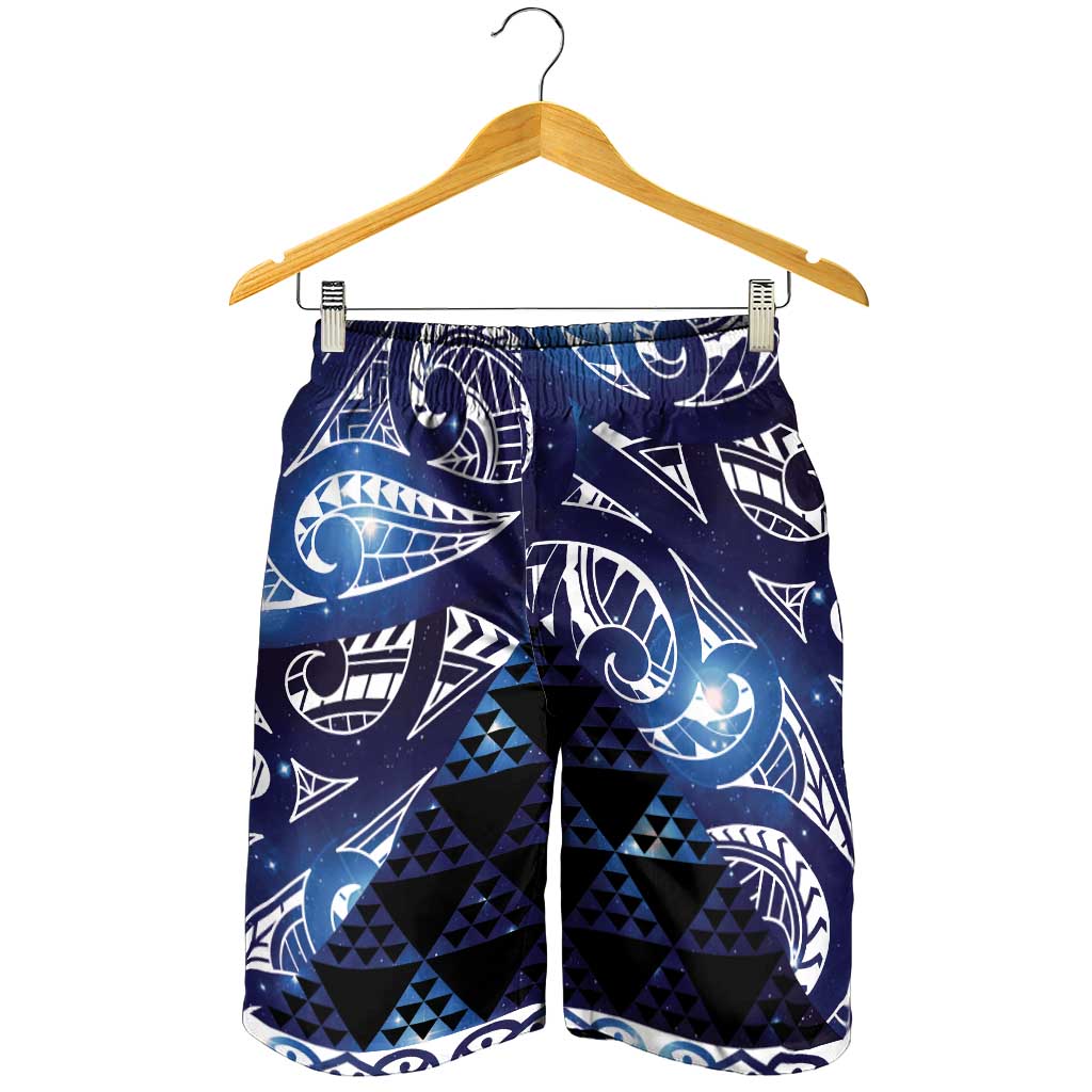 Matariki New Zealand Shorts for Men NZ Niho Taniwha Maori New Year Blue Galaxy LT14 - Polynesian Pride